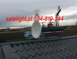 Montaż anteny satelitarnej i naziemnej dvbt na obejmie kominowej Montaż anteny satelitarnej i naziemnej dvbt na obejmie kominowej